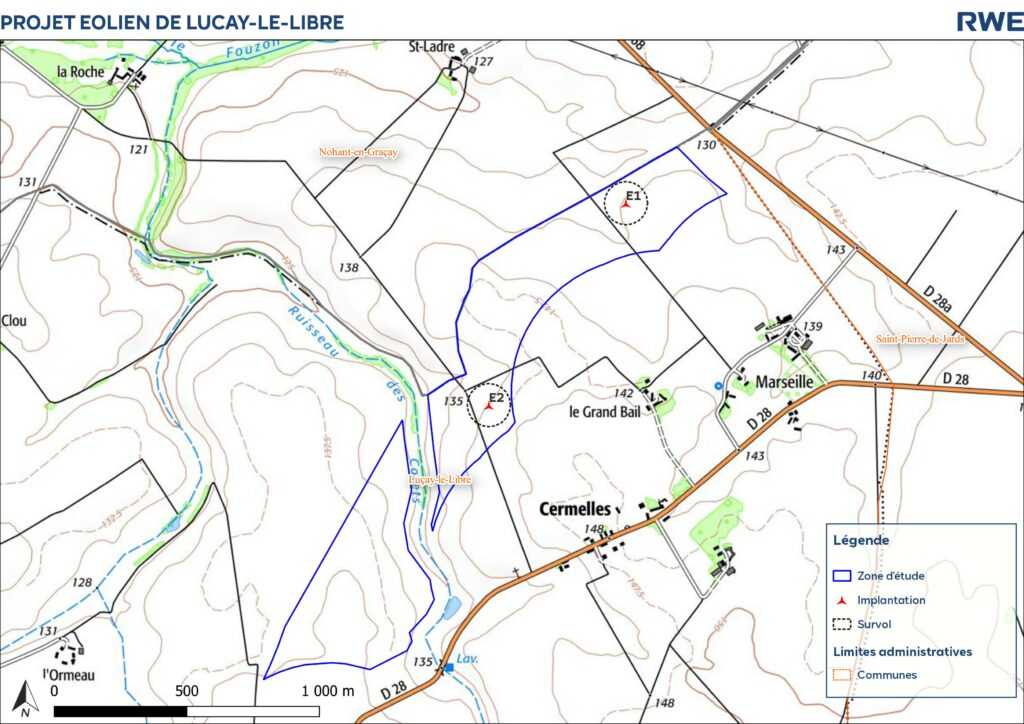 Implantation du projet éolien Les Beaux Piliers